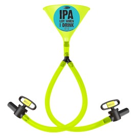 Head Rush IPA lot When I Drink Double Header 2-Tube Beer Bong, 8" x 6.5" Plastic Funnel with Dual Flexible Hose, 2 2-ft Long Thick Tubes for Parties and Games for Adults.