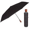 PERLETTI Black Men's Automatic Umbrella with Pattern - Windproof Pocket