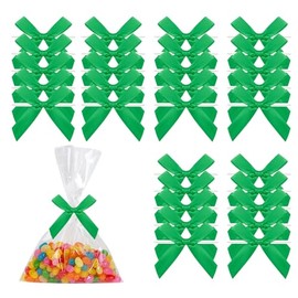 30 Pack Green Mini Bows, Satin Ribbon Bowknots for Christmas Tree Decor, St. Patrick's Day, Gift Wrapping, DIY Crafts, Treat Bags