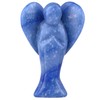 Nupuyai 3" Blue Aventurine Guardian Love Heart Crystal Angel Statue,