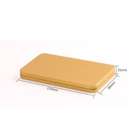 Aoktorkit 17 * 9 * 1.5CM Rectangular Tin Boxes with Lids,Gold Metal Empty Tins Containers For Tweezers,Tools,Home Storage Organizer