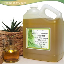 DR. ADORABLE 7 LB / 1 Gallon Premium Mustard Seed Oil Pure Organic Cold Pressed DR. ADORABLE