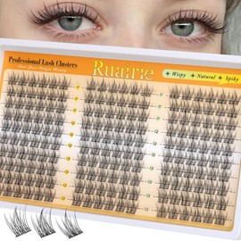 Natural Lash Clusters Manga Cluster Eyelash Extensions 180PCS Wispy Eyelash Clusters C-Curly Lashes Clusters 11-13mm Eyelash Extensions with Thin Band DIY at Home Individual Lashes by Ruairie