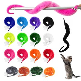 Magic Worm Toy Magic Worm Colour Invisible Twisty Caterpillar Cat Toy for Party Supplies (16 pcs)