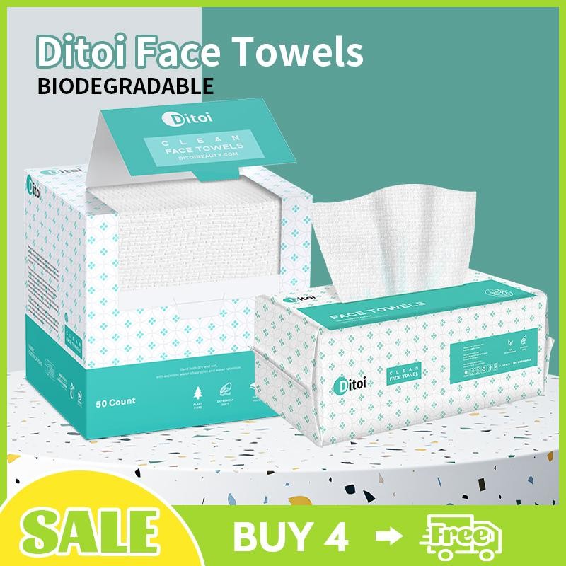 Disposable Face Towels for Sensitive Skin:_1 Black Pack (Total 50