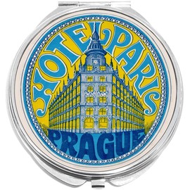 NewCharms Hotel Paris Prague Compact with Mirrors - Perfect Pocket and Purse Size Folding Mirror for Applying Make Up Anywhere