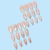 BQZQPAMZ 24PCS Nude Press on Nails Medium Almond Glitter 3D