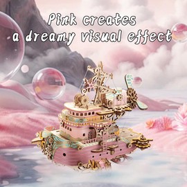 DiyXenginey 3D Wooden Puzzle Spaceship Model Kit to Build, Steampunk Flyship Puzzle for Adult 3D Jigsaw Puzzles Home Decor/Christmas Birthday Gifts/DIY Crafts