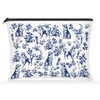 Golden Retriever Dog French Toile De Jouy Makeup Bag -