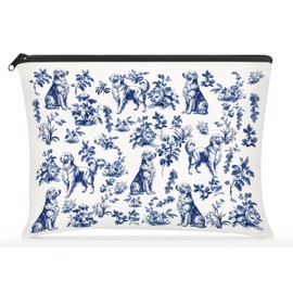 Golden Retriever Dog French Toile De Jouy Makeup Bag - Inspired By Toile De Jouy Makeup Bag - Dog Lover Gifts - Gifts For Women- Pet Lovers On Mothers Day- Birthday- Holiday