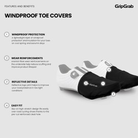 GripGrab Unisex Gripgrab Windproof Road Bike Toe Cycling Overshoes Thermal Insulating Midseason Toewarmers Shoe Covers, Black, XXL XXXL EU 46-49 UK 11.5-14