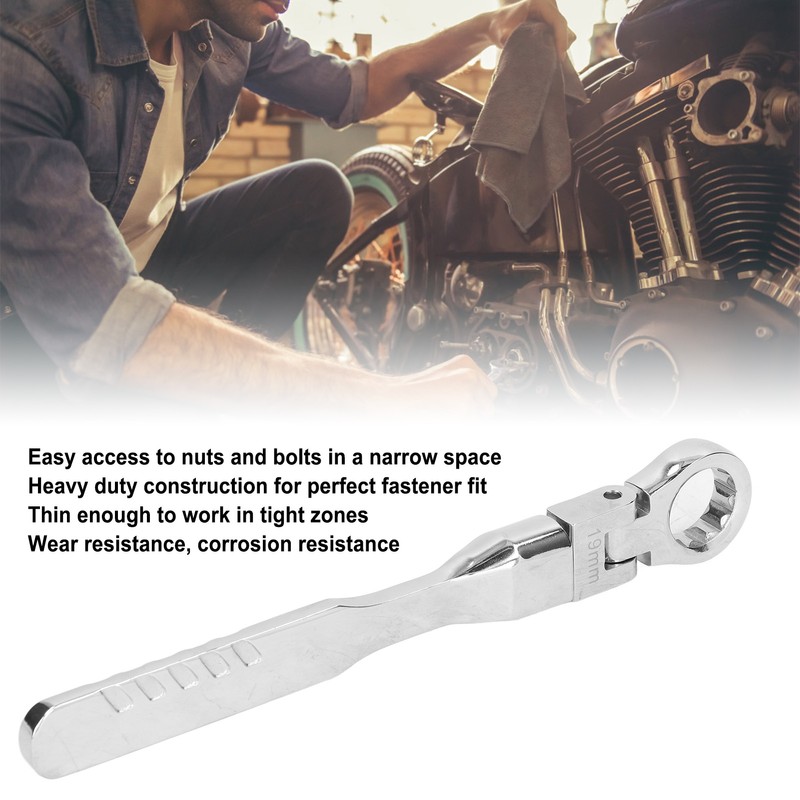 9Pcs Interchangeable Ratchet Wrench Chromium Vanadium Steel Box Wrench Set