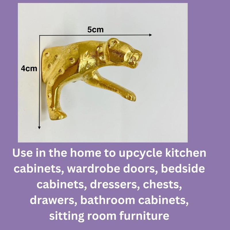 Gold Safari Animal Iron Metal Drawer Knobs (Knob, Leopard)