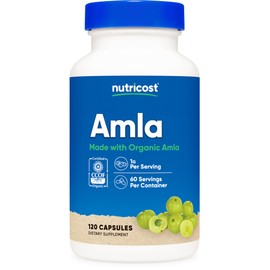 Nutricost Amla 1000mg, 120 Vegetarian Capsules - CCOF Certified Made with Organic, Non-GMO, Gluten Free, 60 Servings