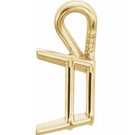 JewelryMaven 7mm x 9mm Emerald Cut 10k Yellow Gold Basket 4 Prong Pendant Setting Mount USA