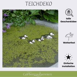 Pond Decoration Duck Family Set of 4 Ceramic Swimming Decoration Silver for Garden Ponds, Mini Pond Decoration for Indoor and Outdoor Use, Animal Figures