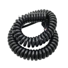 1PC Spring Spiral Black Cable 2-Cores 24/22/20/18/17AWG Stretchable Wire Shrinkable Cable Power Extension Cord Telescopic Wire Stretch 5 Meters(5 M 2Cores 17 AWG)
