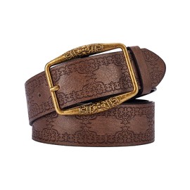 Blindery Cowboy Cowgirl Belts for Women Men Western Leather Belt for Jeans Pant Country Belt with Vintage Buckle (Brown, 27''-32'')