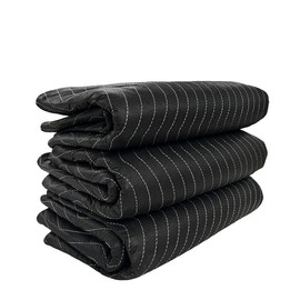 AVG Packaging Supplies Heavy Duty Moving Blanket 72" X 80" 55 LB/Dozen Furniture Blankets Pads for Moving and Storage Professional Quilted Large Moving Blanket (Black, Dark Blue) (1)