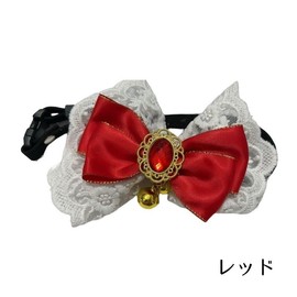 Plus Nao Pet Accessories, Choker, Collar, Pet Supplies, Cat, Dog, Dog, Bow, Bell Included, Bow Tie, Lace, Cute - blk