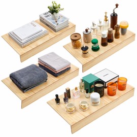 Tristcily 3 Pcs 24 x 16 Inch Wooden Wire Rack Covers for Removable Closet Decoration, Wood Shelf Covers with 6 Pcs Wood Grain Stickers for Pantry Bathroom Kitchen Shelving Upgrade(Wood Color)