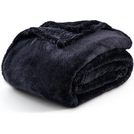 Berkshire Blanket Classic Extra-Fluffy™ Plush Blanket King Size, Soft Fuzzy Fluffy Long Hair Blanket for Couch Sofa Bed, Black, 90x108 Inches