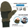 Zeltauto Men’s Thinsulate Gloves Convertible Fingerless Mitten Flap Cover Multipurpose