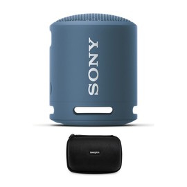 Sony XB13 Extra BASS Portable IP67 Waterproof/Dustproof Wireless Bluetooth Speaker (Light Blue) Bundle with Hard Shell Storage and Travel Case (Black) (2 Items)