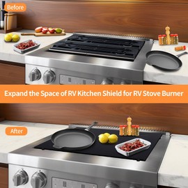 Eazy2hD RV Stove Top Cover 3-4 Burner Gas, Aluminum Camper Stove Cover - RV Stove Cover,Dual Non-Slip Design Stove Board Cover, RV Kitchen Accessories for Space Optimization Camper Kitchen Essentials