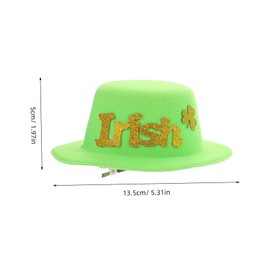 Baluue 3pcs St. Patrick's Day Hat Hair Clips Green Hair Barrettes for Women Girls Boys and Girls Irish Costume Party Accessories