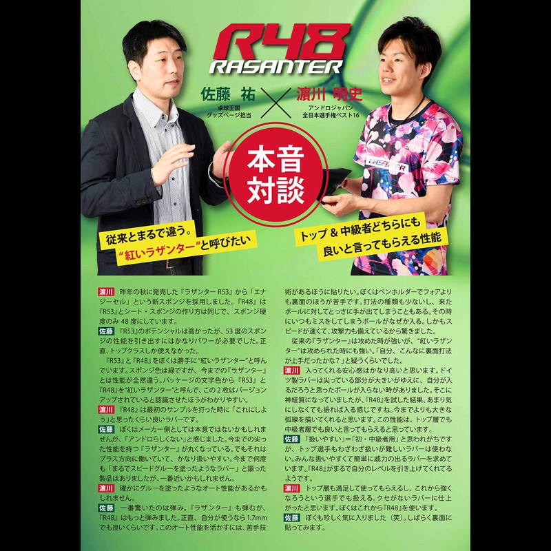 andro 112280 Table Tennis Table Tennis Soft Rubber Razanter R48