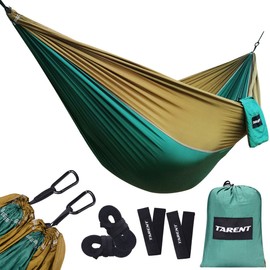 Tarent Hängematte Outdoor Ultraleicht mit Seilabdeckungen, 300kg Tragkraft Hammock (270x140 cm), Atmungsaktiver, Schnell Trocknender Nylon Fallschirm, Hängematten, Camping Zubehör