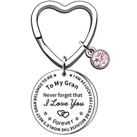 AMZQ Gran Gifts Gran Keyring from Grandchildren Best Gran Birthday Christmas Gifts