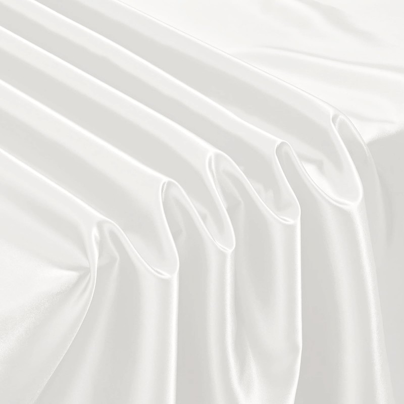 Horbaunal Ivory Satin Tablecloth 54 x 54 Inches Square Table