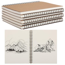 PerKoop 6 Pcs 8.5"x11" Spiral Bound Sketch Pad A4 Large 100 Sheets Sketch Book Pads 60lbs(100gsm) Sketching Drawing Pad Artist Sketch Pad Drawing Paper Art Sketchbook for Kids Adults Graphite Charcoal