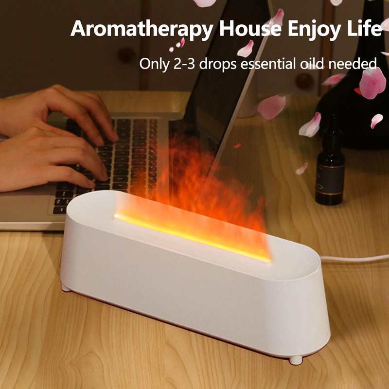 Flame Essential Oil Diffuser, Air Humidifier with 7 Colors Light,