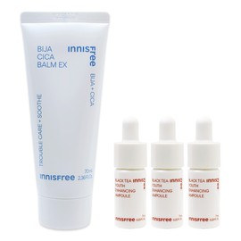 Innisfree Visa Cica Balm EX Large Capacity 70ml+ (Additional Black Tea Ampoule 7mlx3) / 이니스프리 비자 시카 밤 EX 대용량 70ml+(블랙티 앰플7mlx3개 추가)
