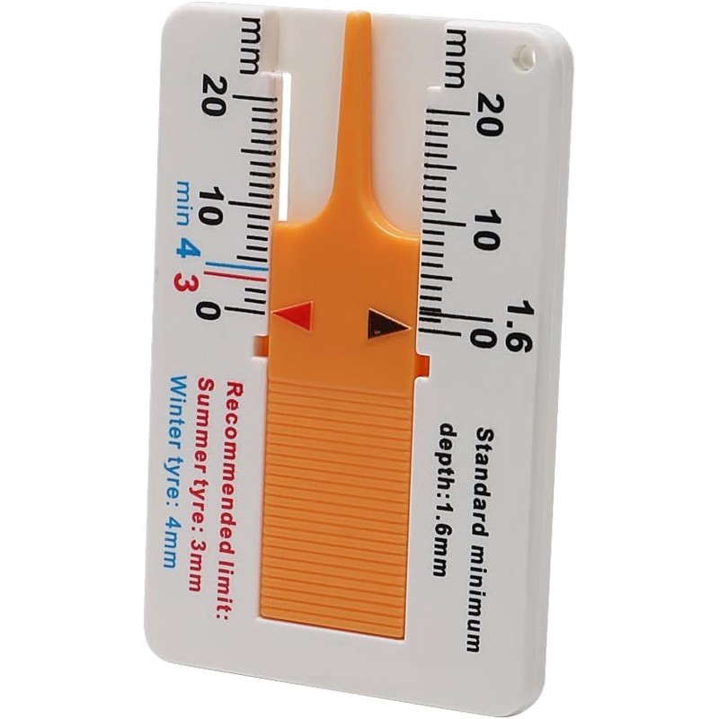 1Pc Brown Depth Gauge Tire Bearing Tape Measure 0-20 mm,