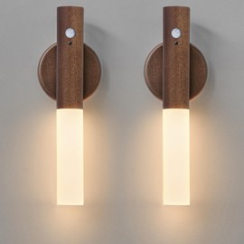 Montford Wall Sconces Set of Two Battery Operated, Motion Sensor Night Light Magnetic Wall Light Rechargeable Wall Sconce, Peel and Stick Sconce Lights for Hallway