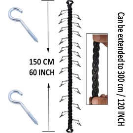 Storage Chain Cap Organizer hat Rack System Caps Holder Baseball Cap Organizer with 20 Stainless Steel Clips Hanging & Hardware, Wall Mounted or Ceiling Mounted/Closet Organizer Toy Chain Toy Storage