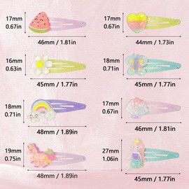 lyualma Set of 16 Mermaid Butterfly Hair Clips with Cute Unicorn Motifs Hearts Rainbow Hair Clips Flowers Accessory for Children