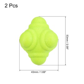 PATIKIL Bounce Reaction Balls, 2 Pack Coordination Ball Agility & Speed Reflex Training Game Sports Ball TPR Low Difficulty for Baseball Soccer Softball Basketball, Yellow