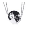 Rockyu Couple Necklace, Popular, Silver, Black, Cat Necklace, Cute, Unisex,