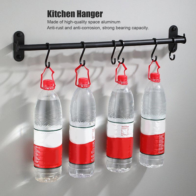 40cm 6 Hooks Pot Lid Hanger Punch WallMounted Storage Holder