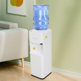 Top Loading Water Dispenser Top Load Hot & Cold & Warm Water Dispenser Cold Water Power 75W 50-59℉ Hot Water Power 550W 185-203℉ Water Dispenser for Home Office School (White)