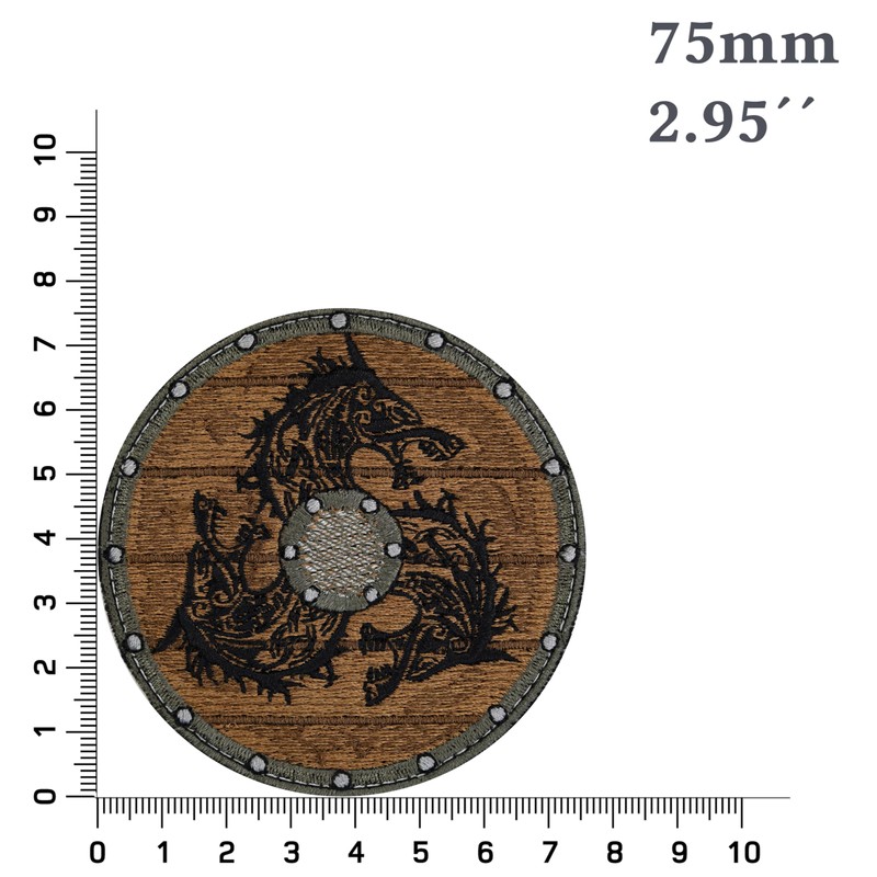 Viking Decorative Sew-On Viking Shield Iron-On Patch for Sewing/Ironing Viking