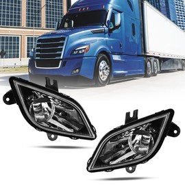 Led Fog Light Compatible with Freightliner Cascadia 2018-2024 Pair Set Fog Lamp DOT and SAE Approved (Chrome)