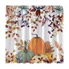 WZFashion Fall Shower Curtain Autumn Pumpkin Maple Leaves Thanksgiving Day