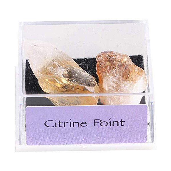 Namvo Mineral Crystal Natural Crystal Ore Mineral Mixed Ore for Teaching Stone Home Decoration Collectibles (Citrine)