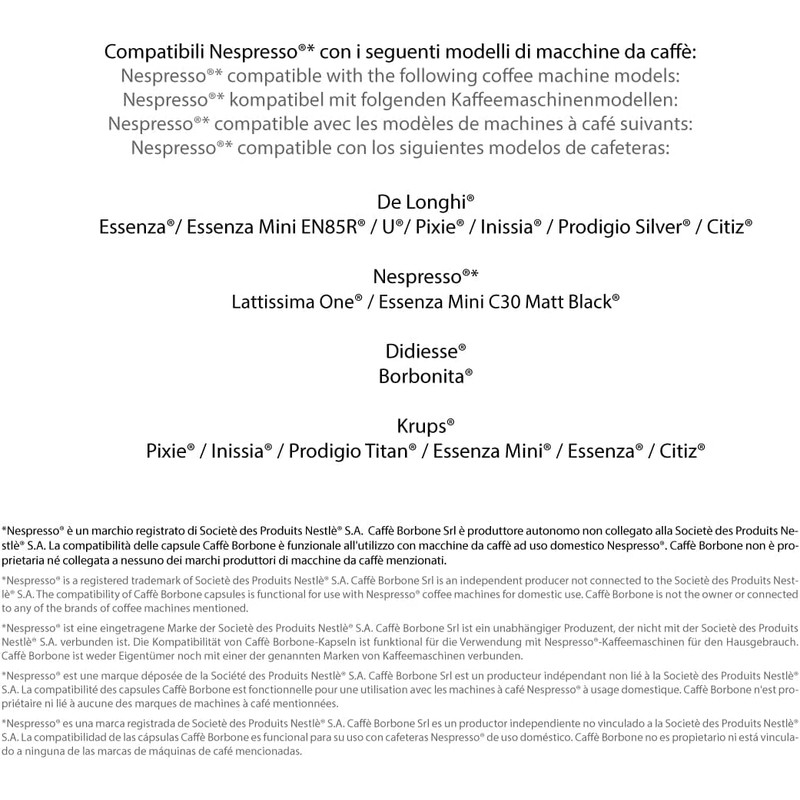 Caffè Borbone Respresso, Dek Decaffeinated Coffee Blend - 50 Capsules